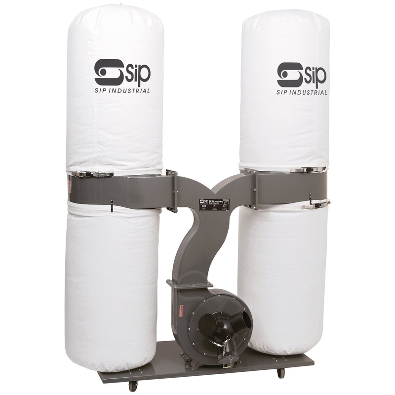 SIP 3HP Double Bag Dust Collector with Triple Inlet & 5m Filter  01956