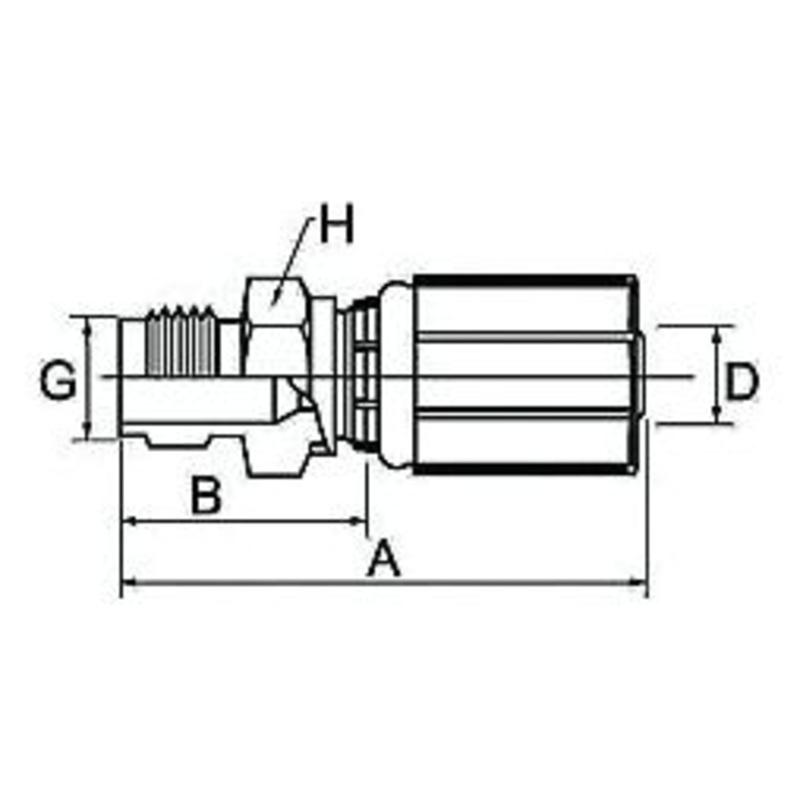 Gates Metric Hose Insert 3/8'' x M18 x 1.50 Male Straight Swivel - S.139458