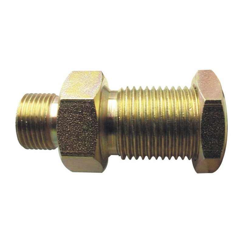 Hydraulic Adaptor 3/8'' BSP Male x 3/8'' BSP Male Bulkhead with Locknut | Sparex Part No.S.11955