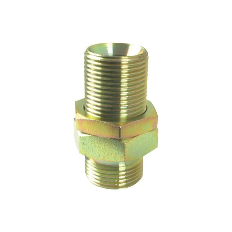 Hydraulic Adaptor 1'' BSP Male x 1'' BSP Male Bulkhead with Locknut | Sparex Part No.S.55990